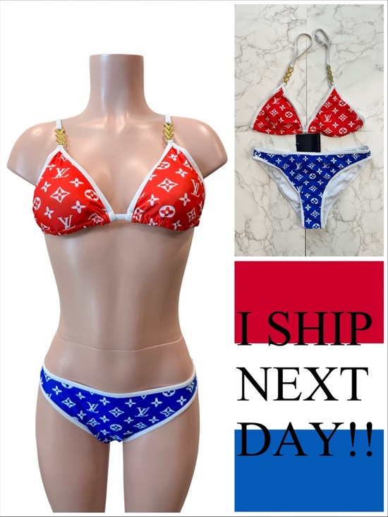 Source Unknown Other - Louis Vuitton Like 4th of July Red White Blue Bikini